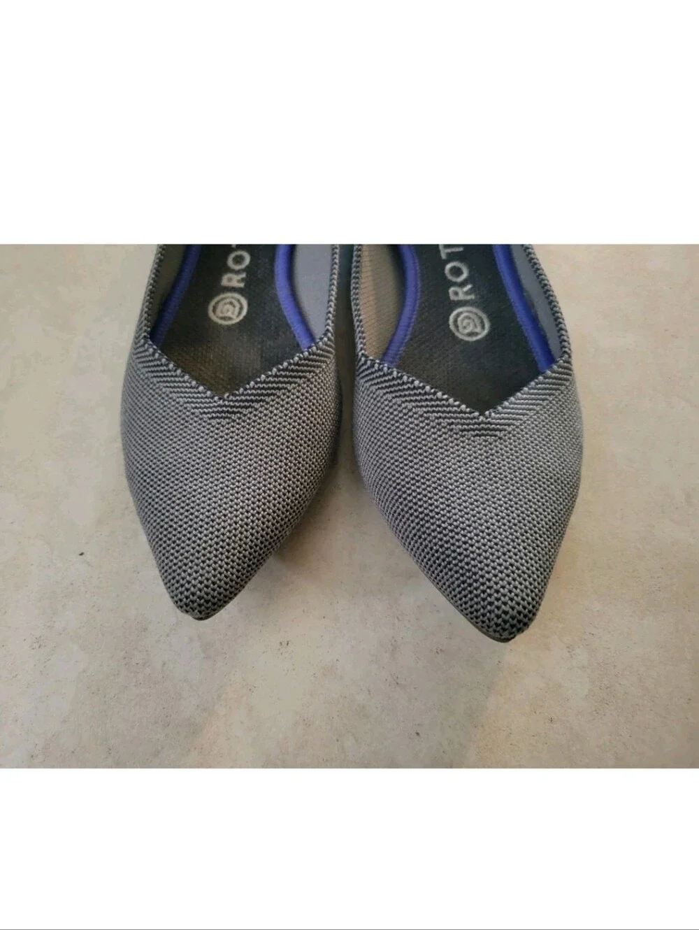 Rothy's The Point Classic Cloud Grey Knit Ballet Flats Sandals Shoes Comfort 7.5